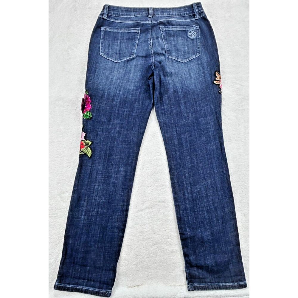 Laurie Felt Classic‎ Boyfriend Jeans Women 10 Floral W/Vital Stretch